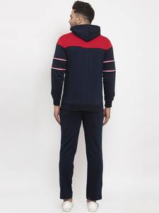 Vêtements de sport imprimés d'hiver avec logo personnalisé, survêtement à fermeture éclair totale en polaire et polyester, ensemble de jogging deux pièces pour hommes, sweat - Product Image 4