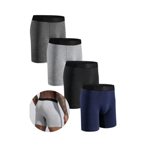 Logotipo personalizado del fabricante Ropa interior <span class=keywords><strong>de</strong></span> alta <span class=keywords><strong>calidad</strong></span> para hombres Venta al por mayor Calzoncillos bóxer para niños Ropa interior <span class=keywords><strong>de</strong></span> algodón puro para hombres - Product Image 1