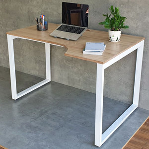 Escritorio Minimalista en Forma de L de 120x80cm, Madera Contrachapada Recubierta de Melamina con Patas de Hierro, Requiere Ensamblaje CD68021 - Product Image 5