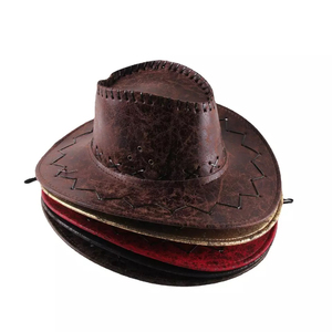 Sombreros de Cuero PU de Alta Calidad para Hombres y Mujeres, Estilo Vaquero Occidental, para Montar a Caballo y Carreras, Precio al por Mayor - Product Image 1