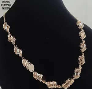 玫瑰金镀银花丝轻质项链印度供应商直销厂家供应低价漂亮项链
