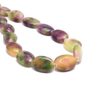 Cuentas de ónix verde natural multicolor, forma ovalada, hilo de piedras preciosas de 15 pulgadas para la fabricación de joyas, venta al por mayor. - Product Image 3
