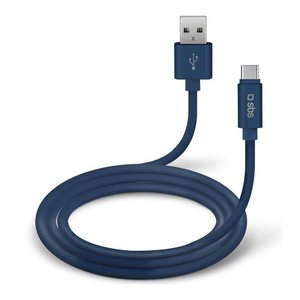 Cable USB C POLO Antigroviglio Azul de 1m, TECABLPOLOTYPECB, Micro-USB a Tipo-C, Material de Nailon Trenzado para Transferencia de Datos - Product Image 1