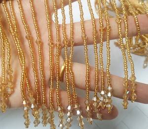 Dangling Beaded Trim Tassel Crystal <b>Fringe</b> Lace Trim for Bridal <b>Dress</b> Belt Belly Dance Costumes Curtain - Product Image 2