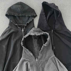OEM Vintage Sun Faded No <b>String</b> Pocket Pullover Sweatshirt Custom Heavyweight Stone Acid Washed <b>Hoodie</b> Men - Product Image 4