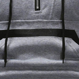 Sweat à capuche à demi-fermeture éclair Basics avec texture lisse et conception de poche avant Sweat à capuche à demi-fermeture éclair de coupe décontractée avec un look élégant - Product Image 6