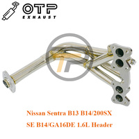 Cabezal de Tubo de Escape OTP para Nissan Sentra B13 B14/200SX SE B14/GA16DE 1.6L de Acero Inoxidable SUS304