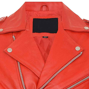 แจ็กเก็ตหนังคุณภาพสูงสำหรับผู้หญิง, แจ็กเก็ตหนังพรีเมี่ยมเคลือบบางสำหรับใส่ลำลองใช้ด้านหน้ามีซิป - Product Image 3