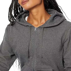 Sudaderas con capucha de algodón de alta calidad para mujer, personalizadas de fábrica, con media cremallera, cuello alto, efecto lavado, OEM, forro polar frontal para invierno - Product Image 5