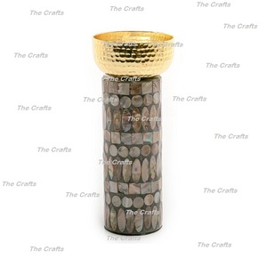 Tazón para servir de Color dorado martillado de Metal de diseño maravilloso para bodas y servir en casa, tazón para ensaladas y frutas secas - Product Image 2