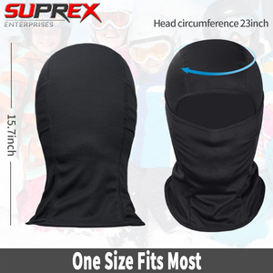 หน้ากากบาลาคลาวา SUPREX ENTERPRISES ป้องกันรังสียูวี ผลิตจากผ้าสแปนเด็กซ์ สำหรับผู้ชายและผู้หญิง ใช้ได้กับกิจกรรมกลางแจ้ง เช่น เล่นสกี ขี่มอเตอร์ไซค์ วิ่ง  น้ำหนักเบา - Product Image 3
