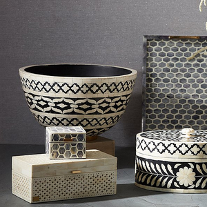 ชามช็อคโกแลตฝังกระดูกทำด้วยมือคุณภาพสูงทำด้วยมือจากอินเดียทรงกลมสำหรับซุปข้าวทำในอินเดียโดย S ส่งออก - Product Image 1