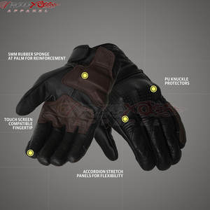 Guantes de moto de cuero de primera calidad con pantalla táctil y protección de nudillos Guantes de motocicleta de malla transpirable - Product Image 5