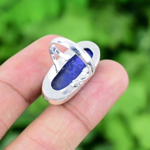 925 Sterling <b>Silver</b> Handmade Gemstone <b>Spinner</b> Lapis <b>Ring</b> 925 Sterling <b>Silver</b> Classic Design Wedding Gift Promise <b>Ring</b> Jewelry - Product Image 4