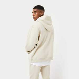 80% Algodón 20% poliéster Sudadera con capucha de gran tamaño para hombres hombro caído pulóver escote cruzado acanalado dobladillo logotipo personalizado ODM para invierno - Product Image 6