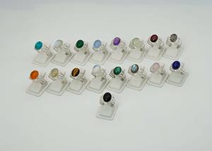 แหวนก้านหลายวงสำหรับวงแหวนอัญมณีหลากสีสำหรับเดือนออกัสเตอร์ลิง925แข็ง - Product Image 5