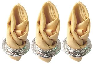 ห่วงรัดผ้าเช็ดปากทำจากทองเหลืองสุดหรูมีเอกลักษณ์รูปทรงวินเทจของตกแต่งโต๊ะปาร์ตี้งานแต่งงานแบบพิเศษ - Product Image 2