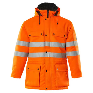 Chaqueta Impermeable de Seguridad Reflectante, Cálida, de Forro Polar, Transpirable, con Parches Frontales de Alta Visibilidad, Ropa de Trabajo - Product Image 3