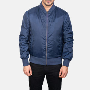 Chaqueta de bombardero impermeable de último estilo para hombre, tela de satén sólido de alta calidad, cuello levantado, de talla grande para invierno - Product Image 5