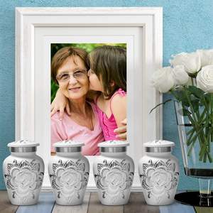 โกศที่ระลึกสีขาว - โกศดอกกุหลาบสําหรับ Ash1es ของมนุษย์พร้อมกล่องและกระเป๋า - โกศขนาดเล็กสําหรับเถ้าให้เกียรติคนที่คุณรักด้วยการฝังศพดอกกุหลาบ - Product Image 3