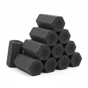 Coquille de noix de coco BBQ Briquette de charbon de bois Restaurant BBQ Brûlure propre sans fumée Écologique Aucune étincelle Hexagonal à longue combustion OEM - Product Image 1
