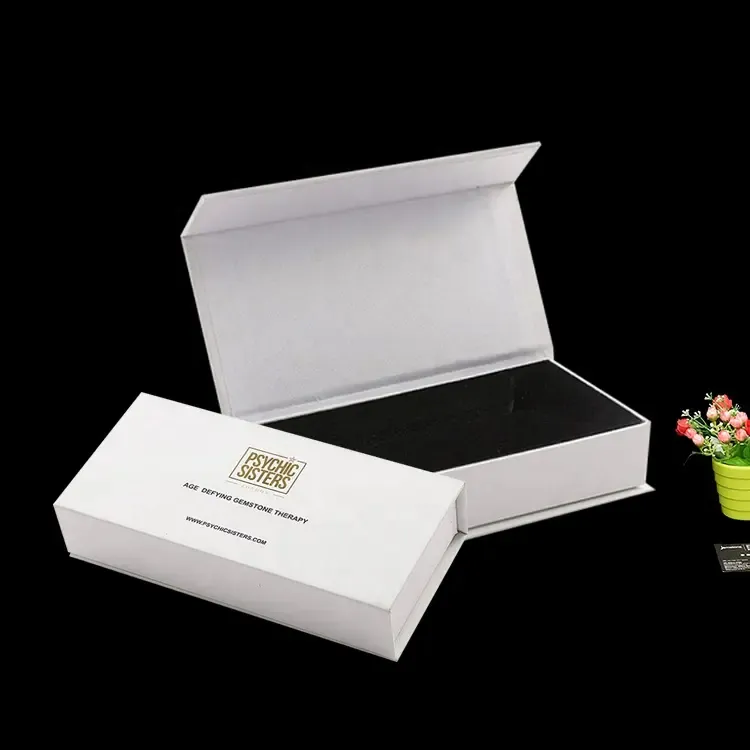 Embalagem de caixa de presente magnética pequena Kraft para cuidados com a pele, caixa de papel branco luxuosa com logotipo personalizado e design premium