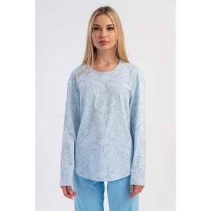 Conjunto de Pijama KADIN P.SUPREM con Cuello Redondo y Mangas Largas, Diseño Ovalado - Azul - Azul - Product Image 2