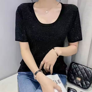 2025 <b>Women</b> 100% Cotton Breathable Quick Dry Stylish <b>Sparkle</b> Casual Summer <b>Top</b> T-Shirt - Product Image 2