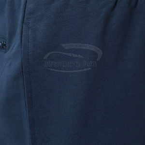 กางเกงกีฬาลำลองเอวสูงเข้ารูปสำหรับผู้ชายเอวสูงผ้าคอตตอนยืดผ้าโพลีเอสเตอร์น้ำหนักเบาดีไซน์เรียบตามสั่ง - Product Image 4