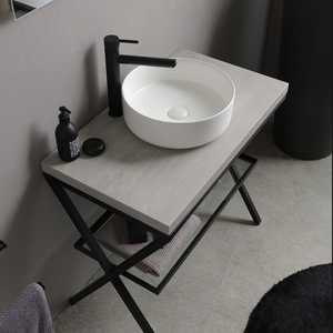 Meuble de salle de bain sur pied Madeira 80 cm, design industriel moderne, ensemble de salle de bain - Product Image 5