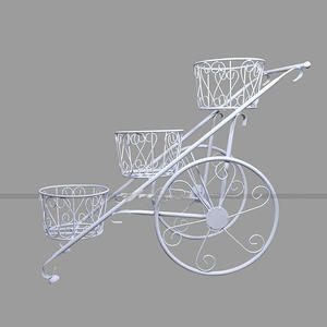 Support de jardinière Unique, décoration de balcon de jardin d'hôtel, panier en fer de couleur blanche, pot de fleur en métal, support de jardinière, fournitures de jardin - Product Image 2