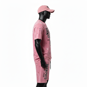 Ensemble T-shirt et short en coton surdimensionné pour homme, T-shirt lourd 220 GSM, short 280 GSM, impression sérigraphique, ensemble 2 pièces - Product Image 5