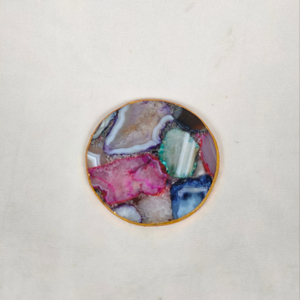 Fancy Luxury Eco-Friendly <b>Round</b> Agate <b>Placemat</b> Customized Color Stone Kitchen Table Decor - Product Image 1