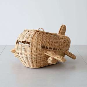 Carrito de Juguete de Ratán para Niños de 2 a 4 Años, Vehículo Educativo Unisex con Ruedas de Madera, Diseño de Bambú Natural - Product Image 1
