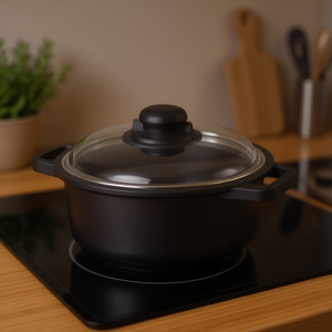 Cacerola Risoli de aluminio antiadherente de 20 cm con tapa, color negro, 097IN 20TP - Product Image 3