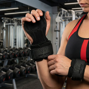 High Quality Neoprene Weight Lifting Hand <b>Grips</b> Wrist Support Reinforced Stitching Hook Loop Closure Lightweight Fitness - Product Image 6