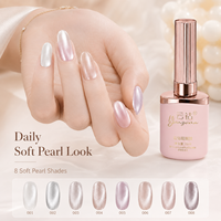 Yunzuan 8 Couleurs Vernis Gel Magnétique Effet Œil de Chat Nacré Doux UV LED Soak Off Pailleté OEM ODM
