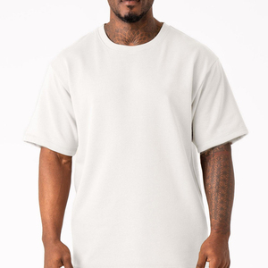 2025, venta al por mayor, camiseta para hombre, hombro caído, logotipo personalizado en blanco, ropa de calle de gran tamaño, Camiseta holgada de moda para hombre - Product Image 6