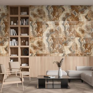 Explore las modernas colecciones de azulejos de porcelana de 60x60cm de las principales fábricas de La India que fabrican azulejos de pared de porcelana para el hogar - Product Image 1