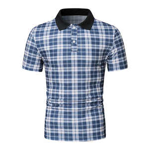 เสื้อโปโลแบบสวมหัวลายสก๊อตสำหรับผู้ชายเสื้อสวมหัวคอปกสองชั้นพิมพ์ลายสก็อตเทรนด์แฟชั่นใหม่ - Product Image 1