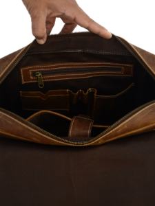 Bolso bandolera de cuero Hunter para hombre, bolso personalizado disponible, correa de hombro ajustable, múltiples bolsillos para oficina - Product Image 6