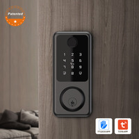 Serrure intelligente Jixin TT APP en alliage de zinc avec lecteur d'empreintes digitales, étanche pour extérieur, Wi-Fi, carte mémoire, autonomie de 12 mois, pour porte en bois