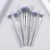 5 pièces paillettes fantastiques pinceaux de maquillage marque privée professionnel diamant maquillage pinceau ensemble en gros pinceaux cosmétiques personnalisés