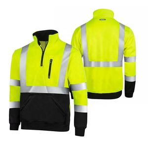 Veste de travail de sécurité en polyester léger Jaune fluorescent Bande réfléchissante Haute visibilité Classe 2 Imperméable Coupe-vent Vêtement de travail - Product Image 3