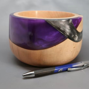 Cuenco de resina de madera moderno artesanal hecho a mano centro de mesa rústico elegante hogar cocina pieza decorativa - Product Image 1