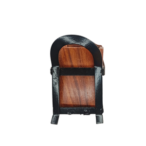 Organizador de Utensilios de Madera Rústica con Tres Compartimentos, Marco Metálico, Ecológico, Apto para Lavavajillas y Microondas - Product Image 6