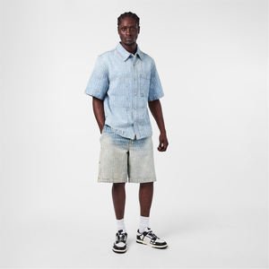 Pantalones cortos lisos a la moda para uso diario y en el gimnasio para hombres, tela de algodón informal, pedido OEM, pantalones cortos de cintura alta, ajuste elástico cómodo - Product Image 6