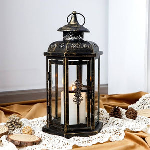 Hot Selling Elegant Design Black Finished Metal Lantern Candle <b>Light</b> Holder Lamp <b>Moroccan</b> Design Candle Lantern at Best Price - Product Image 5