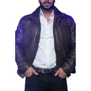 Chaqueta de cuero de invierno para hombre de alta calidad para montar al aire libre nueva llegada chaqueta informal a prueba de viento de motorista negro personalizado para hombre - Product Image 2