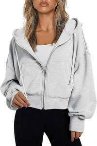 Sweat-shirt zippé à la mode pour femmes veste décontracté confortable grande taille sweats à capuche pour Gym Sports d'hiver course avant Logo-pour - Product Image 2